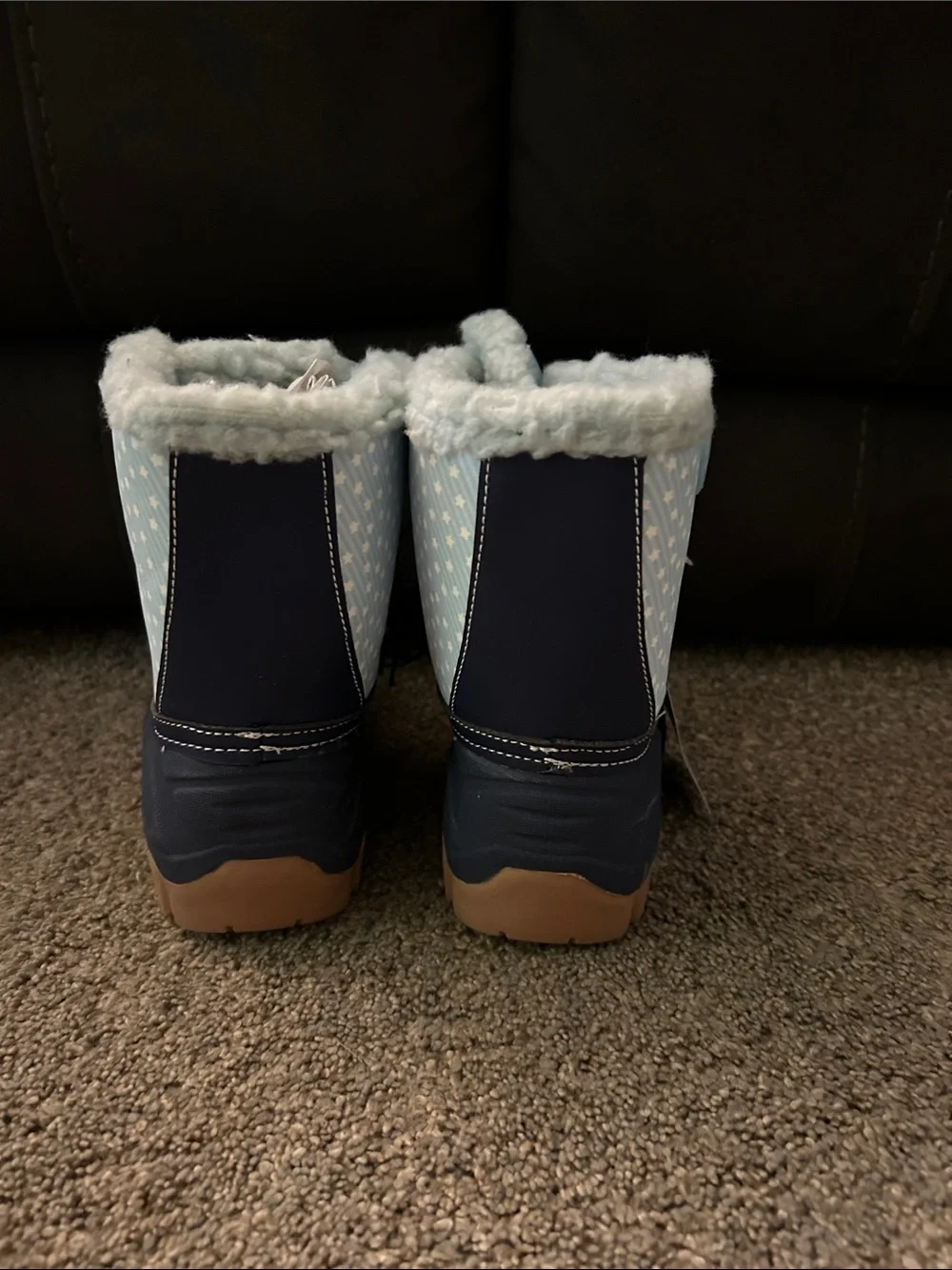 Kids Bluey Winter Boots with Fuzzy Lining. Rated for -20C.